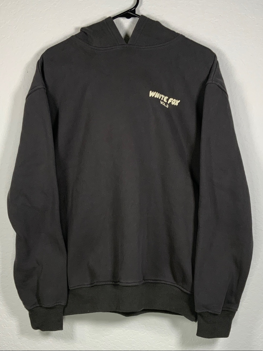 White Fox Gray Pullover Hoodie with Chest Logo